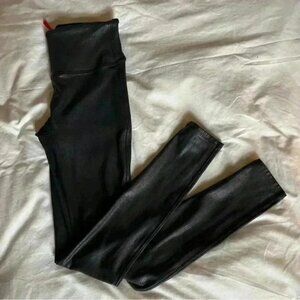 Spanx Faux Reptile Black Print Leggings - Small